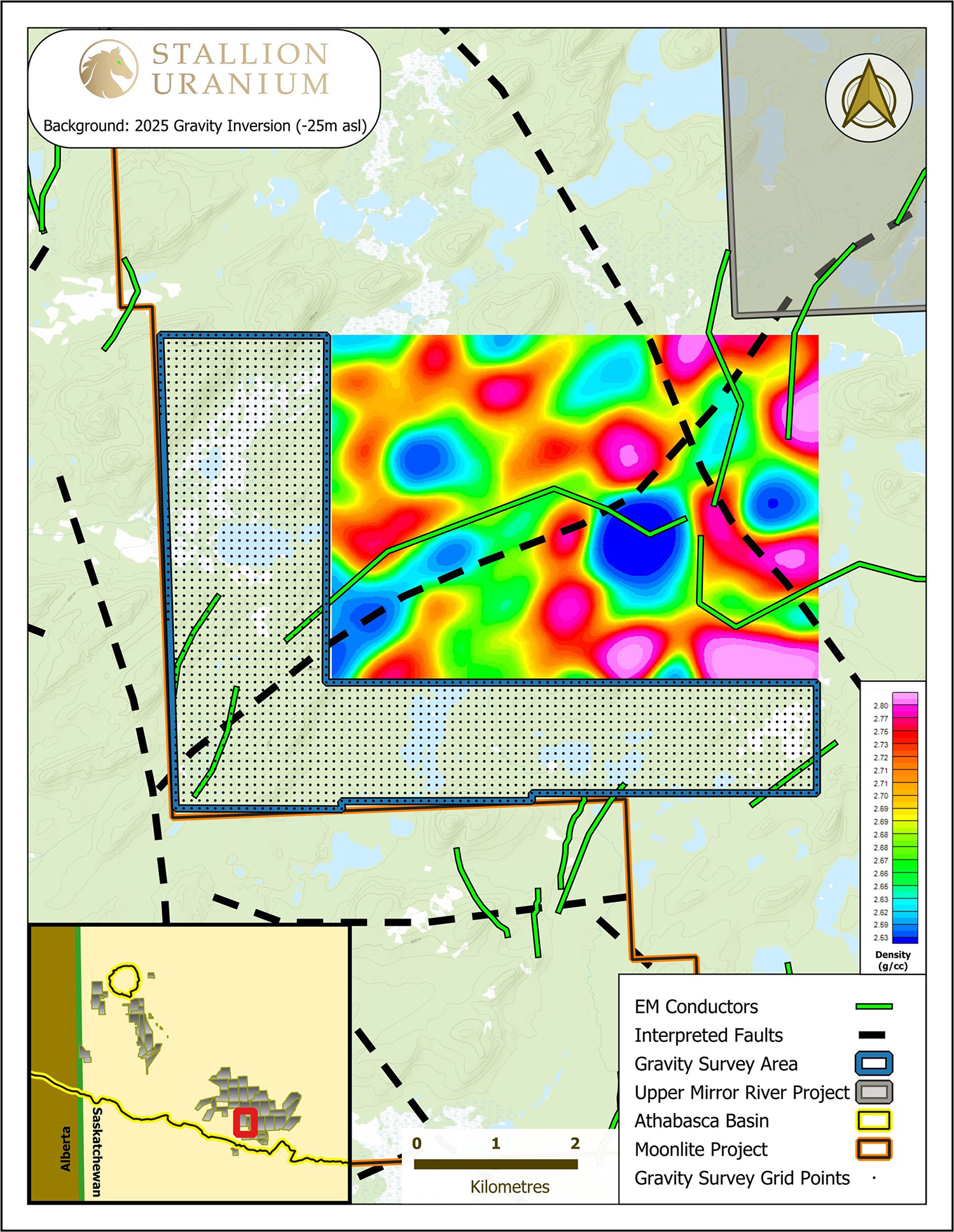 Ground Gravity Survey Location showing Extension of Corridor to the SW